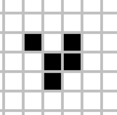 A glider in Conway&rsquo;s Game of Life
