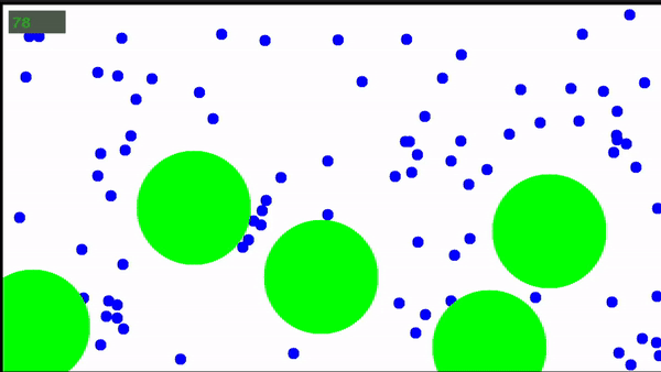 Gif of blue circles bouncing on green circles